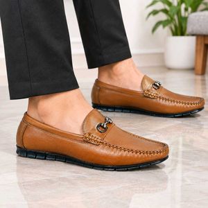 Men's Tan Leather Loafers