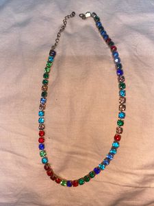 2 In 1 Multicolour American Diamond Necklace