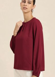 Chic Maroon Long-Sleeve Top