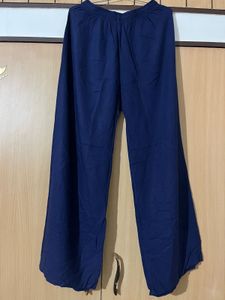 Navy Blue Wide Leg Palazzo Pants