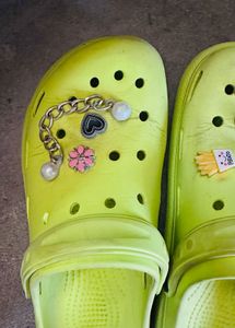 Lime Green Crocs with Charms