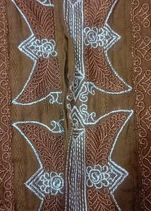 embroidered front open shirt