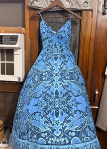 Beautiful Blue Floral Maxi Dress