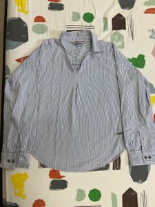 Blue & White Striped Tunic Top