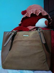 Chic Brown Faux Leather Shoulder Bag