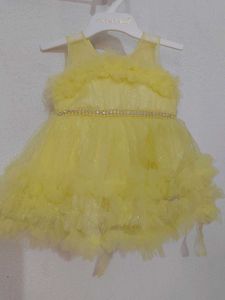 Yellow Ruffle Party Dress