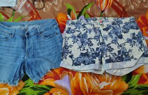 Cute Floral & Denim Shorts combo