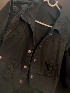 Chic Black jacket with Unique Embellishments