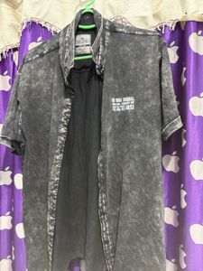 Gray Washed Short Sleeve Shirt