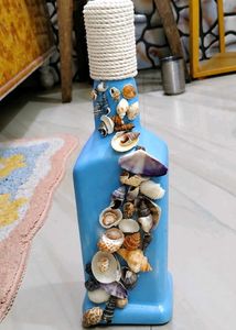 Handmade Shell Decorated Bottle