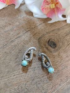 Unique Vintage Turquoise Stone Earrings