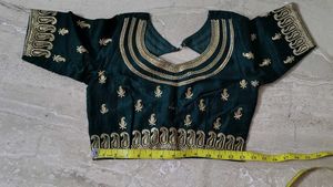 Elegant Green Saree with Gold Border