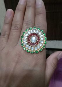 Statement Kundan Flower Ring