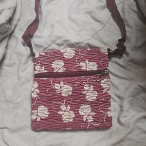 Small Zipper Purse Crossbody Maroon Slingbag Women