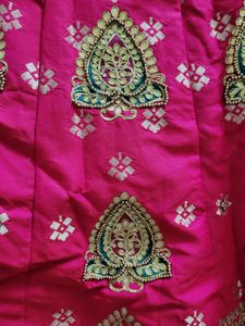 Elegant Pink Embroidered Lehenga Skirt