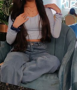 Blue Crop Top