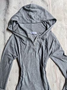 y2k hooded long sleeve top