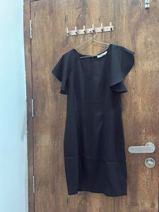Elegant Black Flutter Sleeve Dress