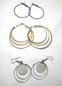 {Free Delivery🌺}Set of 3 Hoop Earrings
