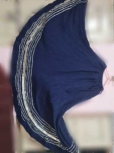 Elegant Navy Blue 💙 lehngha choli  with Gold Trim