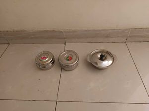 New Unused Set Of 3 Stainless Steel Containers