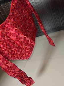 Red Bandhani blouse