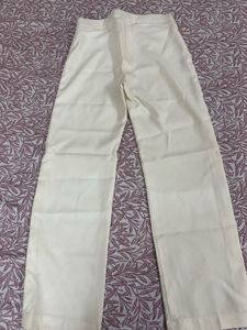 Cream Wide-Leg Trousers