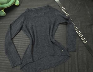 Vintage Cozy Dark GREY Knit Sweater
