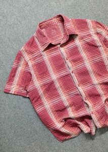 Levi's Red Plaid Short Sleeve Boxy Shirt
