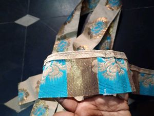 Beige big border with Blue Floral Design