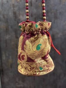 Designer Brocade Potli Bag Festive Statement Pie