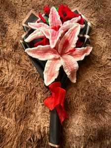Handmade Crochet Lily & Poppy Bouquet