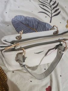 brand new White Handbag with Charm