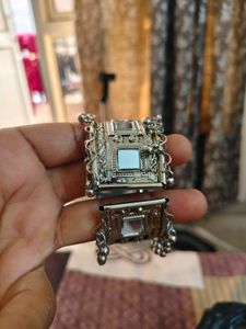 Premium Silver Oxidised Mirror Work Kada Bracelet