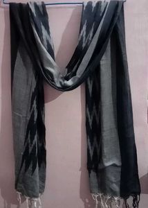 Stylish Black &amp; Grey Ikat Dupatta