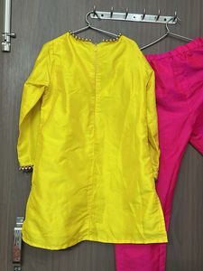 silk Vibrant Yellow Kurta Set for 6-8 yr