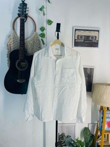 Men's Classic White Linen Shirt