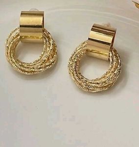 Chic Gold Twisted Hoop Earrings buy one get on