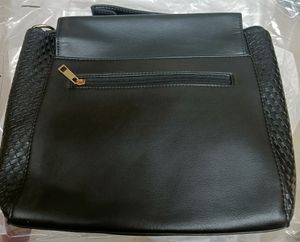 Avon Leather Handbag - Black With Golden Sling