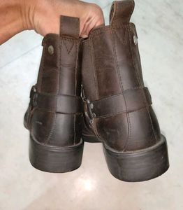 Brown Biker Harness Boots
