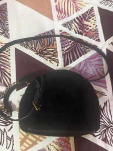 Black Fuzzy Dome Crossbody Bag