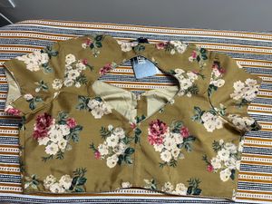 Indya Brand Gold With Floral Pattern Blouse