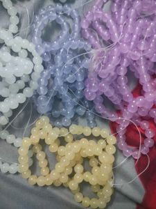 8mm Glass Beads (Any 1 String) + 10 Metre Elastic