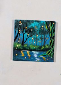 Enchanting Forest Night Painting