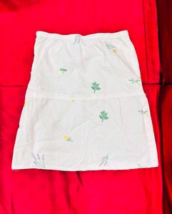 White Embroidered Tube Top