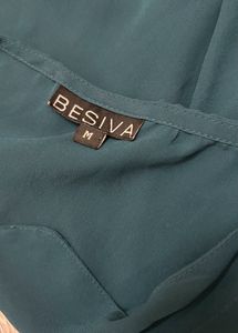 Besiva Green Ruffle Top( Women's)