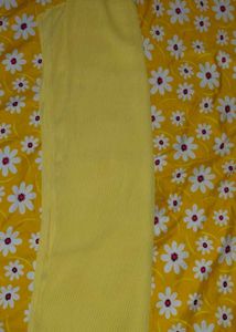 Vibrant ruffled yellow pleated dupatta