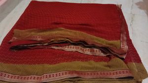 Elegant Red Georgette Saree