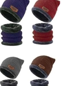 Winter Knitted Beanie Cap &amp; Neck Warmer