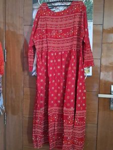 Stylish Red Printed Kurta